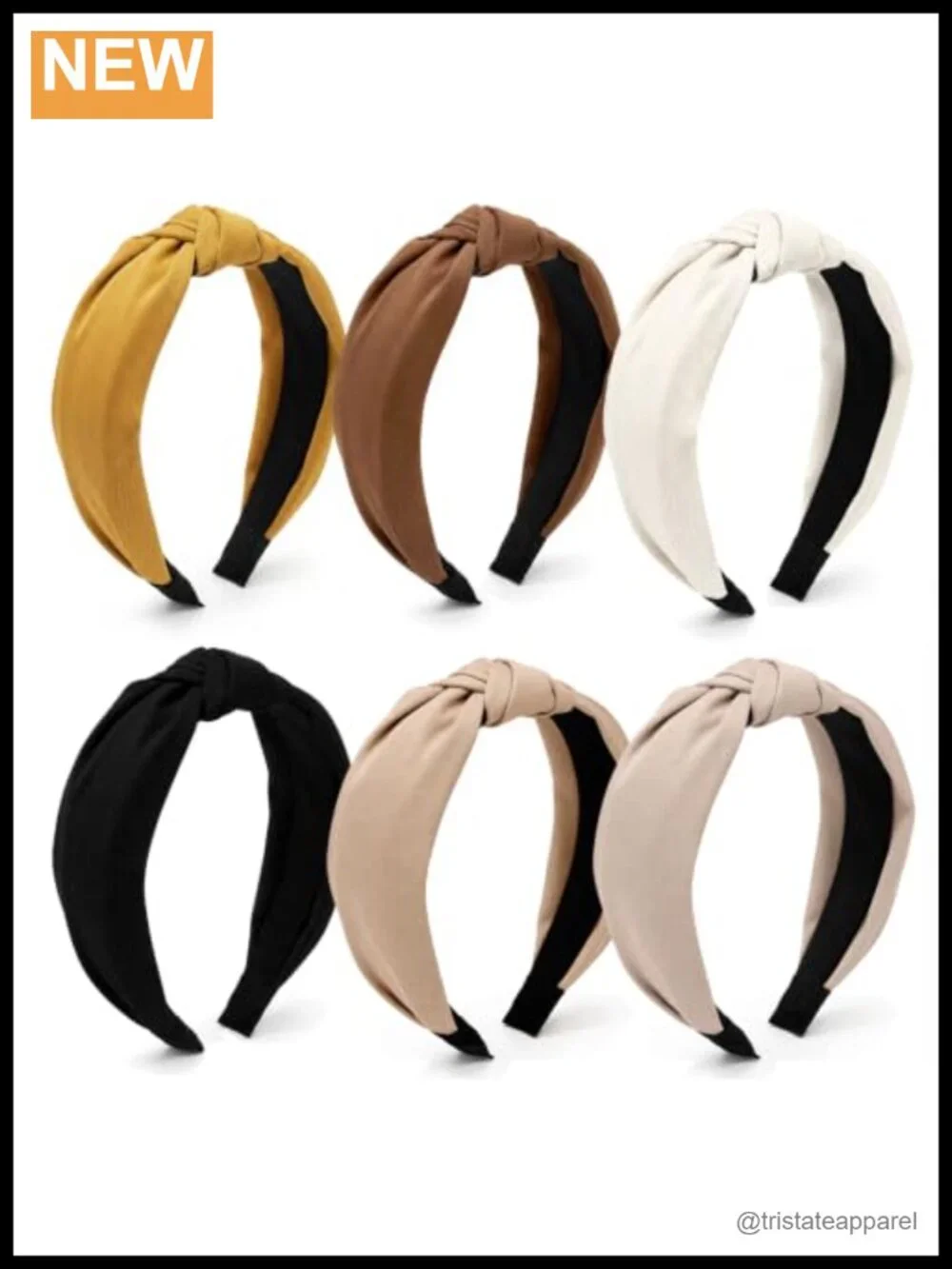 Knotted Twist Top Knot Headbands for Women, 6 Pack, Anti-Slip Soft Fabric, for